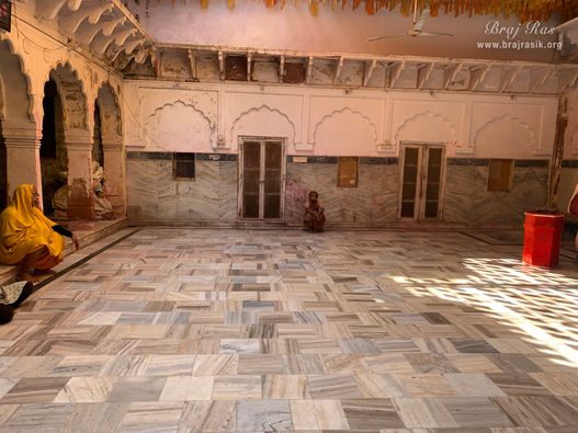 View of temple courtyard in Shri Radha Gokulanand Temple, Vrindavan.