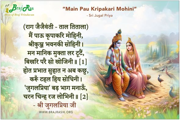 मैं पाऊ कृपाकरि मोहिनी - श्री जुगलप्रिया जी