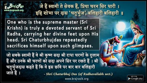 जे हैं स्वामी ते सेवक हैं प्रिया चरन सिर धारी - श्री चतुर्भुज दास (राधावल्लभी)
