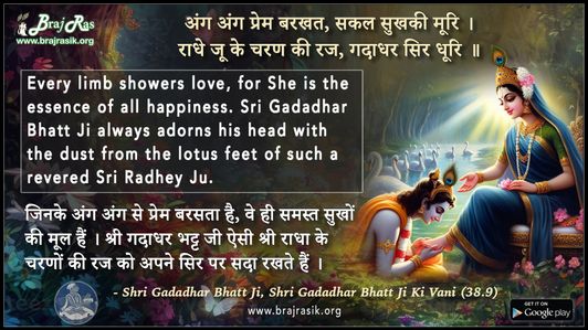 अंग अंग प्रेम बरखत, सकल सुखकी मूरि - श्री गदाधर भट्ट जी की वाणी (38.9)