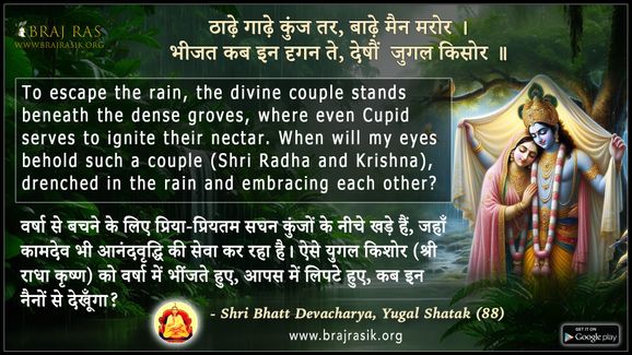Thade Gaadhe Kunj Tar Baadhe Main Maror - Shri Bhata Devacharya, Yugal Shatak (88)