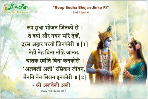 Roop Sudha Bhojan Jinko Ri - Shri Albeli Ali