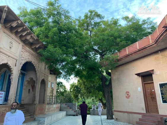 View of the temple at the birthplace of Shri Hita Harivansh Mahaprabhu in Baad Gram, Mathura.