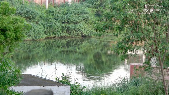 View of Krishna Sarovar at the birthplace of Shri Hita Harivansh Mahaprabhu in Baad Gram, Mathura.