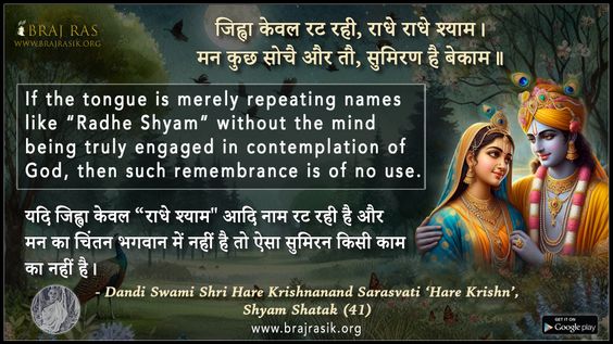 जिह्वा केवल रट रही - डंडी स्वामी श्री हरे कृष्णानन्द सरस्वती ‘हरे कृष्ण’, श्याम शतक (41)