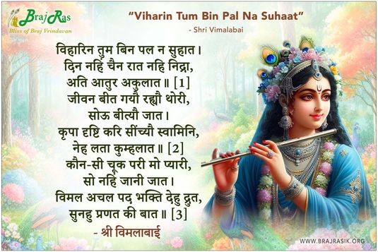 विहारिन तुम बिन पल न सुहात - श्री विमलाबाई