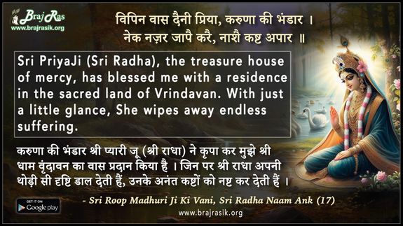Vipin Vaas Deni Priya Karuna Ki Bhandar - Sri Roop Madhuri Ji Ki Vani, Sri Radha Naam Ank (17)