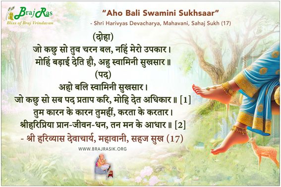 Aho Bali Swamini Sukhsaar - Shri Harivyas Devacharya, Mahavani, Sahaj Sukh (17)