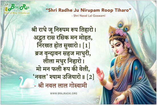 Shri Radhe Ju Nirupam Roop Tiharo - Shri Naval Lal Goswami