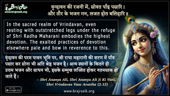 वृन्दावन की रजनी में सोवत पाँइ पसारि - श्री अनन्य अलि