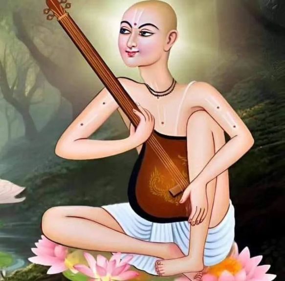 A Beautiful Portrait of Swami Shri Haridasji, the Manifestor of Nitya Vihar Rasa