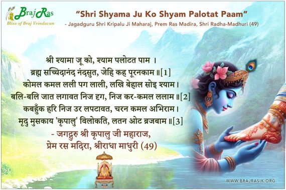 Shri Shyama Ju Ko Shyam Palotat Paam -  Shri Kripaluji, Prem Ras Madira, Shri Radha Madhuri (49)