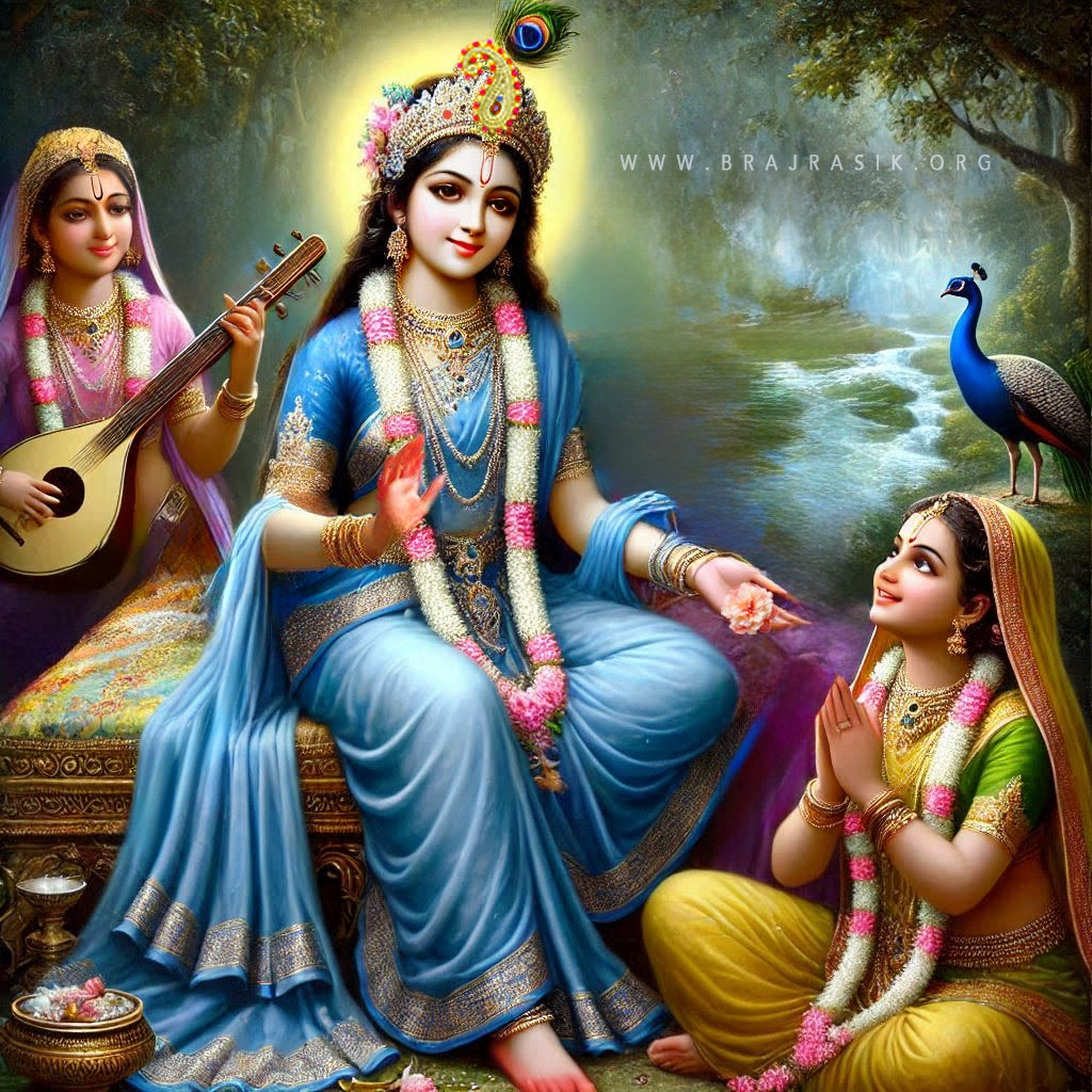 Glimpses of Sri Radhika in blue garments. 