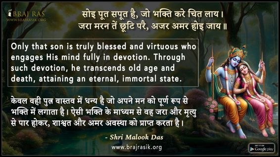 सोइ पूत सपूत है जो भक्ति करे चित लाय - श्री मलूक दास