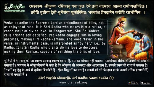 Rasasvarupah Shrikrrishnah - Shri Vagish Shastriji, Sri Radha Naam Sudha (6)