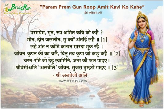 परमप्रेम गुन रूप अमित कवि को कहै - श्री अलबेली अलि