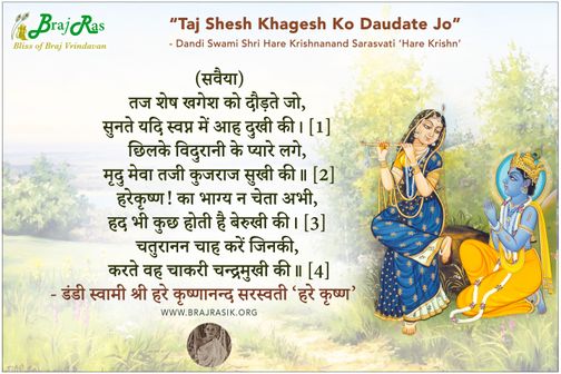 Taj Shesh Khagesh Ko Daudate Jo - Dandi Swami Shri Hare Krishnanand Sarasvati
